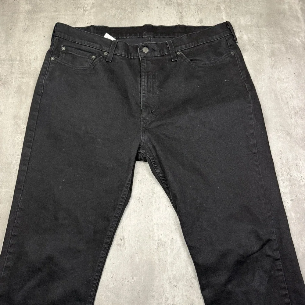 Levi's 514 Straight Fit Jeans Faded Black Denim 38x32 Mens Pants Work USA